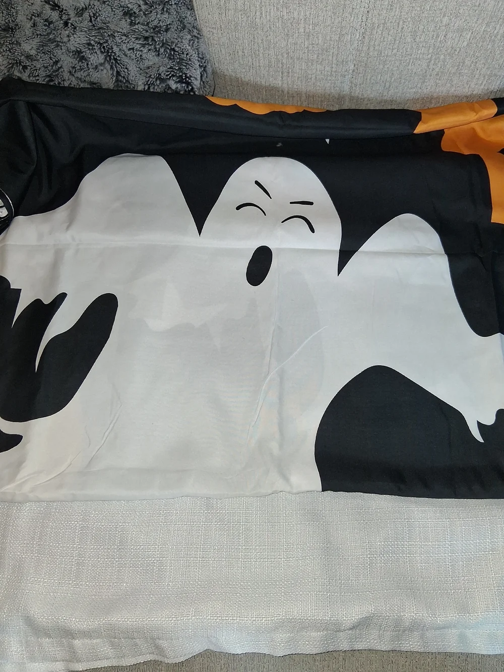 NIB Halloween Queen 4 Pc Bedding Set Pumpkins Bats Ghosts